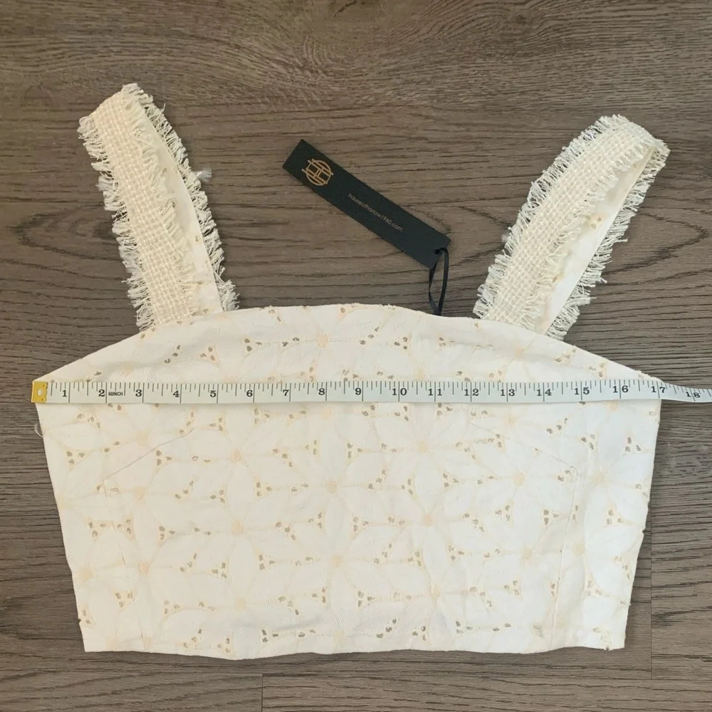 House of Harlow 1960 Eyelet Crop Top - Size M - White - NWT‎ - Picture 7 of 11